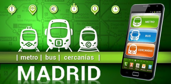 Imagen baner de la aplicación Madrid metro, bus y cercanías