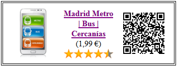 Ficha de la aplicacion Madrid metro, bus y cercanías sin publicidad