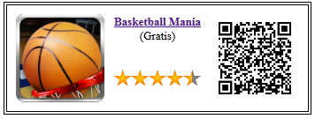 Ficha de la aplicación de juego basketball mania