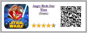 Ficha qr de aplicacion de juego Angry Birds Star Wars