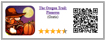 Ficha qr de aplicacion de juego the oregon trail pioneros