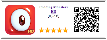 Ficha qr de aplicacion de juego Pudding Monsters HD